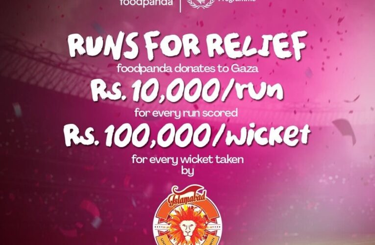 foodpanda pledges to donate to Gaza for every run and wicket scored by Islamabad United