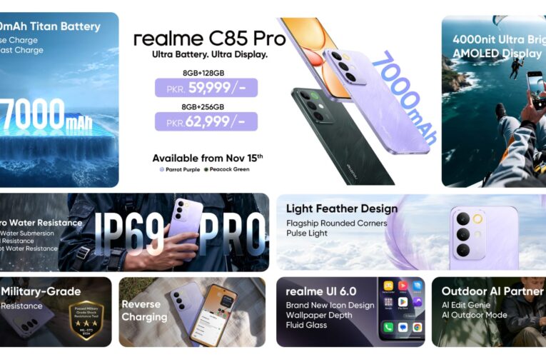 realmeC85 Pro Officially Launched in Pakistan at a Grand Launch Event, Featuring a Massive7000mAh Battery, Sunlight-Proof 4000nit Display, and IP69 Pro Toughness